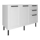 Balcão de Cozinha Gabinete para Pia 120cm MDF 2 Portas 3 Gavetas Multimóveis CR20444 Balcão de Cozinha Gabinete para Pia 120cm MDF 2 Portas 3 Gavetas Multimóveis CR20444