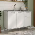 Balcão de Cozinha Gabinete Pia 105cm 3 Portas 1 Gaveta Siena Multimóveis MP2190