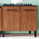 Balcão de Cozinha Giovanna 2 Portas Freijó/Preto - Irm Móveis