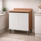 Balcao de Cozinha Macadamia 80cm 2 Portas com Tampo Telasul