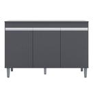 Balcão De Cozinha Manu Com Tampo 120 Cm Cinza Fosco - Ajl Balcão De Cozinha Manu Com Tampo 120 Cm Cinza Fosco - Ajl