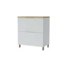 Balcão de Cozinha Marquesa 1 Porta e 1 Gaveta c/ Tampo 80cm Branca/Nature - Nesher