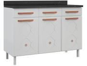 Balcão de Cozinha Mirage New 3 Portas e 3 Gavetas c/ Tampo Branco - Telasul
