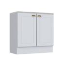 Balcão de Cozinha Modulado Americana 2 Portas c/ Tampo p/ Cooktop Branco - Henn