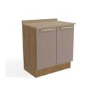Balcão de Cozinha Modulado Botanic M623 2 Portas c/Tampo 80cm Nogueira/Fendi/Nogueira - Kappesberg Balcão de Cozinha Modulado Botanic M623 2 Portas c/Tampo 80cm Nogueira/Fendi/Nogueira - Kappesberg