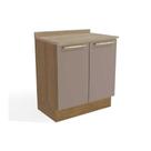 Balcão de Cozinha Modulado Botanic M623 2 Portas c/Tampo 80cm Nogueira/Fendi/Nogueira - Kappesberg