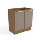 Balcão de Cozinha Modulado Botanic M623 c/ 2 Portas s/Tampo 80cm Nogueira/Fendi - Kappesberg Balcão de Cozinha Modulado Botanic M623 c/ 2 Portas s/Tampo 80cm Nogueira/Fendi - Kappesberg