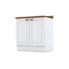 Balcão de Cozinha Modulado c/ Tampo Americana c/ 2 Portas 80cm Branco - Henn