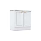 Balcão de Cozinha Modulado c/ Tampo Americana c/ 2 Portas 80cm Branco - Henn