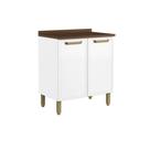 Balcão de Cozinha Modulado c/ Tampo Bella 1 Porta 80cm Branco - Bertolini
