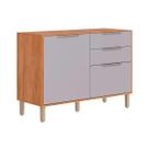 Balcão de Cozinha Modulado c/ Tampo Celeste c/ 2 Portas e 2 Gavetas 120cm Cinamomo/Platina - MGM