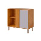 Balcão de Cozinha Modulado c/ Tampo Divina de Canto c/ 1 Porta 92cm Cinamomo/Platina - MGM