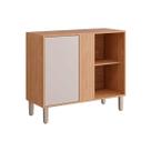 Balcão de Cozinha Modulado c/ Tampo Esplêndida de Canto c/ 1 Porta 92cm Cinamomo/Off White - MGM