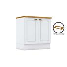 Balcão de Cozinha Modulado c/ Tampo p/ Cooktop Americana c/ 2 Portas 80cm Branco - Henn Balcão de Cozinha Modulado c/ Tampo p/ Cooktop Americana c/ 2 Portas 80cm Branco - Henn