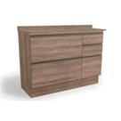 Balcão de Cozinha Modulado Maxxi G746 1 Porta e 4 Gavetas c/ Tampo Nogal - Kappesberg