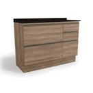 Balcão de Cozinha Modulado Maxxi G746 4 Gavetas e 1 Porta c/Tampo 120cm Nogal/Preto - Kappesberg