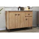 Balcão de Cozinha Modulado Torino c/ 3 Portas e 1 Gaveta s/ Tampo 120cm Mel - Movelbento Balcão de Cozinha Modulado Torino c/ 3 Portas e 1 Gaveta s/ Tampo 120cm Mel - Movelbento