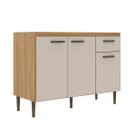 Balcão de Cozinha para Pia 120 Cm 3 Portas 1 Gaveta Ipê/Cristalo - Decibal