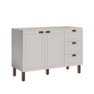 Balcão de Cozinha para Pia 120 Cm Conecta Frizz 2 Portas 3 Gavetas Branco - Geniaflex
