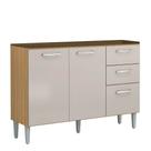 Balcão de Cozinha para Pia 120cm 3 Portas 2 Gavetas Livy P11 Damasco/Off White - Mpozenato Balcão de Cozinha para Pia 120cm 3 Portas 2 Gavetas Livy P11 Damasco/Off White - Mpozenato