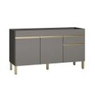 Balcão de Cozinha para Pia 150 Cm Silver 3 Portas 1 Gaveta Gris - Pnr Móveis