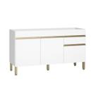 Balcão de Cozinha para Pia 150 Cm Silver 3 Portas 1 Gaveta Supremo - Pnr Móveis