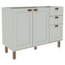 Balcão de Cozinha para Pia 2 Portas 3 Gavetas Verde Mint 1532 - Genialflex