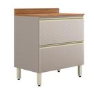 Balcão de Cozinha Proença D9118 80 cm 1 Porta 1 Gaveta com Tampo Nogueira Nude Prime Tx - Demartêz