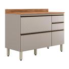 Balcão de Cozinha Proença D9140BT 120 cm 1 Porta Basculante e 4 Gavetas com Tampo Nogueira Nude Prime TX - Demartêz Balcão de Cozinha Proença D9140BT 120 cm 1 Porta Basculante e 4 Gavetas com Tampo Nogueira Nude Prime TX - Demartêz