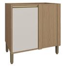 Balcão de Cozinha sem Tampo 1 Porta para Canto de Parede 80x58,5 cm Vitória Móveis Rimo Carvalho/Off White - 100% MDF