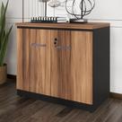 Balcão De Escritório 80cm 2 Portas Com Chave Multimóveis Cr25296 Sevilha Preto
