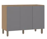Balcão de Pia 120 Cm sem Tampo 3 Portas Slim Luciane Moveis