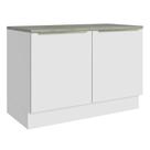 Balcão De Pia 120Cm 2PTSBranco/Branco Veludo Lux Madesa Balcão De Pia 120Cm 2PTSBranco/Branco Veludo Lux Madesa