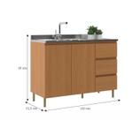 Balcão de Pia 120cm Angelin 100% MDF - Florença Móveis Sul