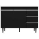 Balcão de Pia 2 Portas Andréia 120 cm Preto Sem Tampo 1822 AJL Móveis