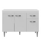 Balcão de Pia 3 Portas Gabriela 120 cm Branco Sem Tampo AJL Móveis Balcão de Pia 3 Portas Gabriela 120 cm Branco Sem Tampo AJL Móveis