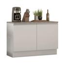 Balcão de Pia Armário de Cozinha 120 cm 2 Portas (Com Tampo) Branco Glamy Madesa