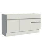 Balcão de Pia Armário de Cozinha 150 cm 2 Portas e 2 Gavetas (Sem Tampo e Pia) Branco Glamy Madesa