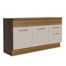 Balcão de Pia Cozinha 150 cm 2 Portas e 2 Gavetas (Com Tampo) Rustic/Crema Agata Madesa