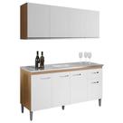 Balcão De Pia Gabriela 150cm E Armário Aéreo Andréia Amêndoa Branco - Ajl Balcão De Pia Gabriela 150cm E Armário Aéreo Andréia Amêndoa Branco - Ajl