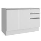 Balcão de Pia Glamy Branco 2 Portas 3 Gavetas Madesa