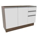Balcão de Pia Glamy Rustic/Branco 2 Portas 3 Gavetas Madesa