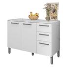Balcão de Pia Mad Versalhes 120 cm com Tampo Branco Supremo - Kits Paraná Balcão de Pia Mad Versalhes 120 cm com Tampo Branco Supremo - Kits Paraná