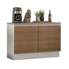Balcão de Pia Madesa Glamy 120Cm 2 Porta Tampo Branco Rustic