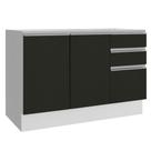 Balcão de Pia Madesa Glamy 2 Portas e 3 Gavetas Branco Preto