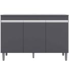 Balcão de Pia para Cozinha 120 cm 3 Portas Kadu Cinza
