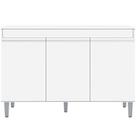 Balcão De Pia Para Cozinha 120 Cm Kadu 3 Portas Branco