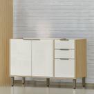 Balcão de Pia para Cozinha 3 Portas e 2 Gavetas 120cm (sem cuba) - Glória