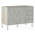 Balcão De Pia Sem Tamp 120cm E Lis Legno Crem e Concreto