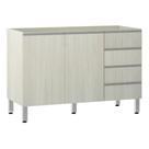 Balcão De Pia Sem Tamp 120cm E Lis Legno Crema